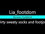 Preview 2 of Lia - Sweaty Sockjob ! Wet dirty socks