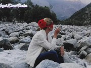 Preview 1 of Hot MIlf Smoking In Public Between Mountains