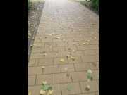Preview 1 of Pissing and Playing with my wet PUSSY in PUBLIC PARK - Amateur AngyCums
