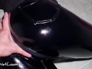 Preview 5 of ShinyWetLookX - Rub My Tight Leather Pants Ass And Oiled Pussy In Wetlook Leggings
