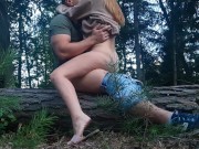 Preview 3 of Fucks With Her Fitness Trainer Hiding in the Woods From Her Boyfriend.