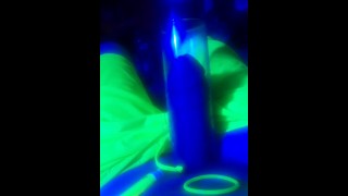 pumped up dick blue light yellow shorts glow cockring #1