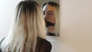Sophie Shows Butt Plug in Mirror Pose Facial BJ