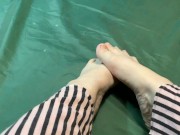 Preview 3 of foot fetish. I sit on the billiard table, indulge myself, feet and heels