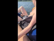 Preview 3 of RISKY PUBLIC HANDJOB WITH A STRANGER IN A BOAT ON THE NETHERLANDS BUSY LAKE! (Full Video)