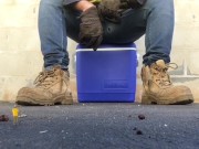 Preview 1 of HUGE TRADIE MONSTROUS FEET! - TINY MICRO HUMAN MAN - WATCH OUT FOR THE GIANT CUM LOAD - MANLYFOOT