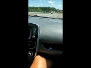 Preview 3 of A pervert old man caught hitchhiking jerks off in the car, the slut who drives seems to appreciate