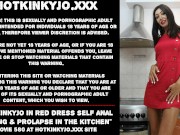 Preview 1 of Hotkinkyjo in red dress self anal fisting & prolapse in the kitchen