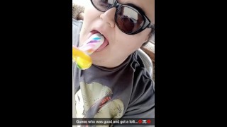 Fucking My Pussy & Asshole with Lollipops for You to Eat