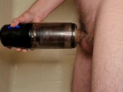 Preview 1 of Automatic Male Masturbator Makes Big Dick Cum So Hard