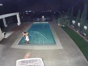 Preview 1 of Couple Caught On Camera Fucking by the Pool