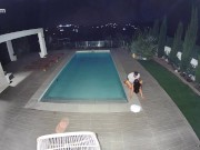 Preview 5 of Couple Caught On Camera Fucking by the Pool
