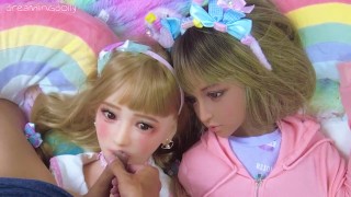 Titsfuck with my cute dolls and cum between tits 04