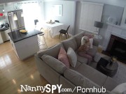 Preview 2 of NANNYSPY Fanboy Step Dad Finally Fucks Blonde Webcam Nanny