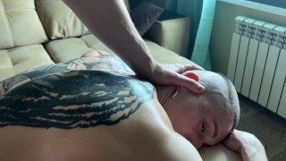 The masseur fucked a relaxed client and finished his entire hole