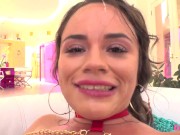 Preview 4 of Big Tit Latina Rose Lynn DP and DVP with Three Big Cocks