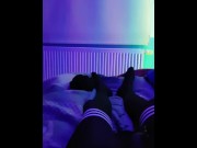 Preview 4 of Teen Femboy masturbates with vibrator and cums hands free