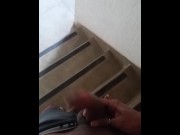 Preview 1 of cum in the stairs