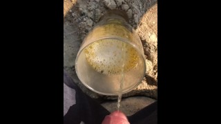 Pissing and cumming at the Beach again