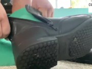 Preview 3 of Green socks and sweaty feet after work (feet fetish) - GlimpseOfMe