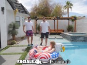 Preview 4 of FACIALS4K Multiple Facial Fireworks With Two Huge Dicks On Independence Day