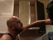 Preview 1 of Spectacular video-hefty man - huge hand 3XL fisting me deepthroat with lube and destroys my throat-2
