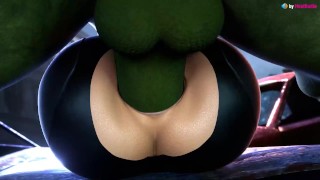 Natasha Romanof VS Hulk (Marvel Avengers 3d animation loop with sound)