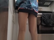 Preview 2 of Teasing my Roommate with my Thigh Gap & Fit Ass till he Rails me against the Kitchen Counter!