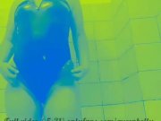Preview 1 of Czech did anal enema shower in latex body.Extreme belly inflation.Water belly bulge/pregnant belly.