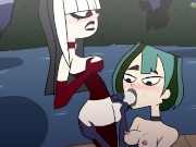 Preview 6 of Futanari Crimson fucks Gwen and cums inside her pussy and mouth (2d cartoon animation with sound)