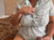 Preview 2 of Active masturbation in red panties with throbbing orgasm