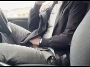 Preview 4 of Wanking my big hard cock in my car while outside people walk and cycle