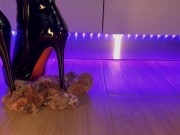 Preview 3 of Teddy Bear Domination - Black High Heels Boots Crush and Trample
