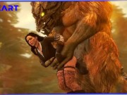 Preview 1 of Yennefer gets fucked in the woods by a huge monster cock from a cave