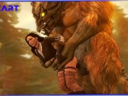 Preview 3 of Yennefer gets fucked in the woods by a huge monster cock from a cave