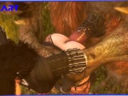 Preview 6 of Yennefer gets fucked in the woods by a huge monster cock from a cave