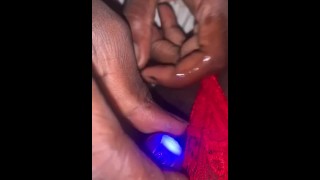 Rapid clit licking and squirting with vibrator