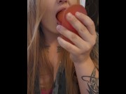 Preview 4 of Sucking on a dildo sloppy - OnlyFans Emris06