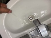 Preview 4 of Home alone pissing in my step mom bathroom sink moaning pissgasm watch SQUIRT at END felt amazing