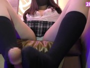 Preview 4 of [Uniform] High school girl gives footjob while wearing socks [Hentai ASMR] Japanese fair-skinned