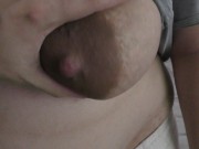 Preview 2 of Kinky husband touching his sexy wife big boobs, huge pregnant belly and wet hairy pussy POV!