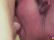 Preview 4 of Extreme Close Up for My first Sloppy Throatpie Deepthroat with huge throbbing oral creampie ASMR