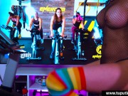 Preview 6 of Fitness influencer exercising and masturbating on a spin bike