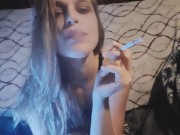 Preview 4 of Magnificent dazzling  hot mommy SMOKING NEWPORT 100S FOR YOUR KINKY  PLEASURE