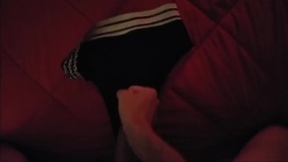 Step-mom changed and left her Bikini in my room, so I jizzed on the crouch to get back at her.