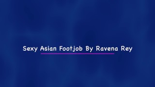 Sexy Asian Footjob - With Sexy Legs & Cute Little Feet I Stroke His Meat For A Footsie Treat
