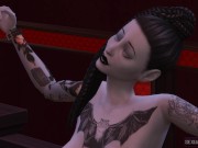Preview 2 of Beautiful Vampire Girl with Beautiful Body and Tattoos subjected to BDSM - Sexual Hot Animations