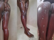 Preview 1 of Ebony Caught In Shower, sexy body exposed!
