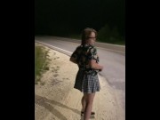 Preview 1 of Pissing by the Roadside at Night