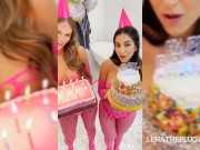 Preview 2 of LENA THE PLUG AND SKY BRI GIVE ADAM22 A BDAY PARTY THREESOME